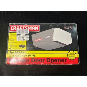 Craftsman 1/2 HP Chain Drive Garage Door Opener 2 Remotes Sensors 953970 New